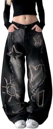 Unisex Y2K Hip Hop Street Jeans Tiger Print Gothic Baggy Jeans